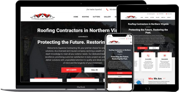 roofing contractor website home page image